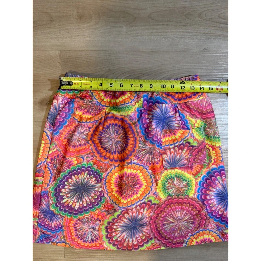 B Skinz Skort Womens M Multi Color Psychedelic Floral Athletic Golf Tennis